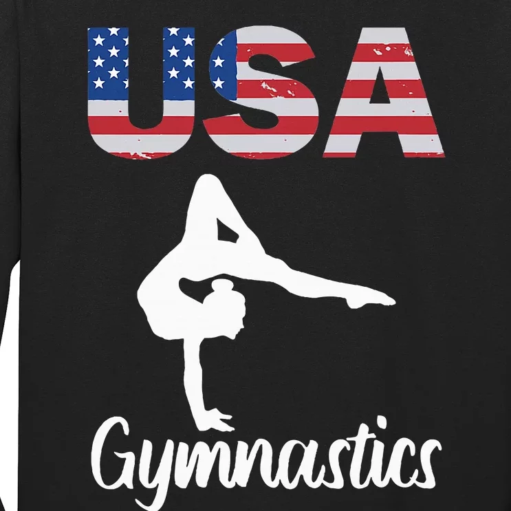 Usa American Flag Gymnastics Gymnast Long Sleeve Shirt