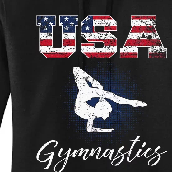 Usa American Flag Gymnastics Gymnast Women's Pullover Hoodie