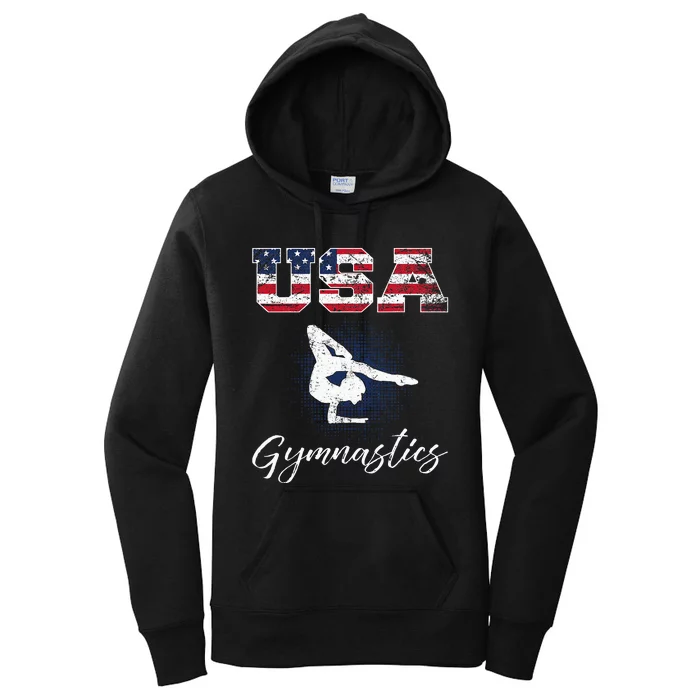 Usa American Flag Gymnastics Gymnast Women's Pullover Hoodie