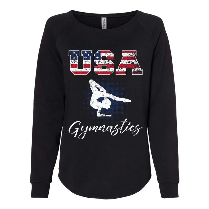 Usa American Flag Gymnastics Gymnast Womens California Wash Sweatshirt