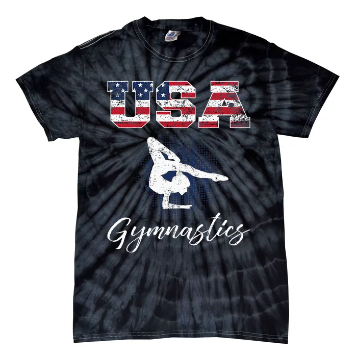 Usa American Flag Gymnastics Gymnast Tie-Dye T-Shirt