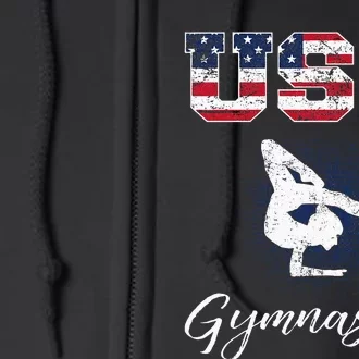 Usa American Flag Gymnastics Gymnast Full Zip Hoodie