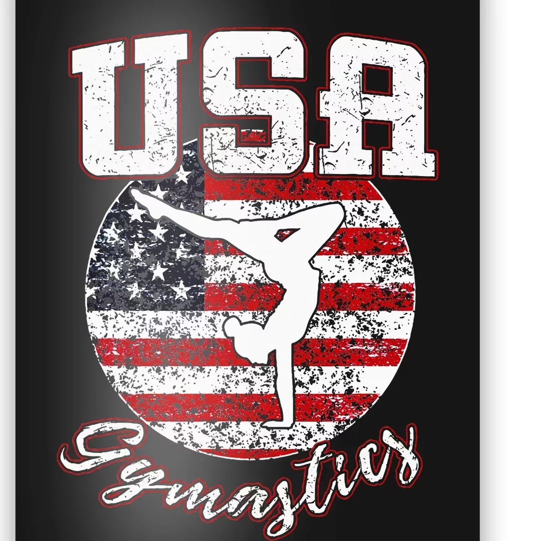 Usa American Flag Gymnastics Gymnast Poster