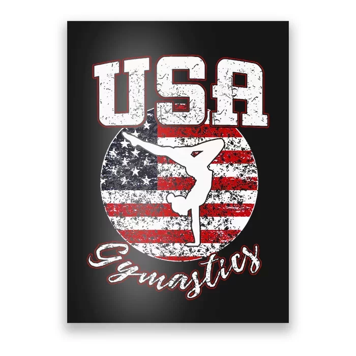 Usa American Flag Gymnastics Gymnast Poster