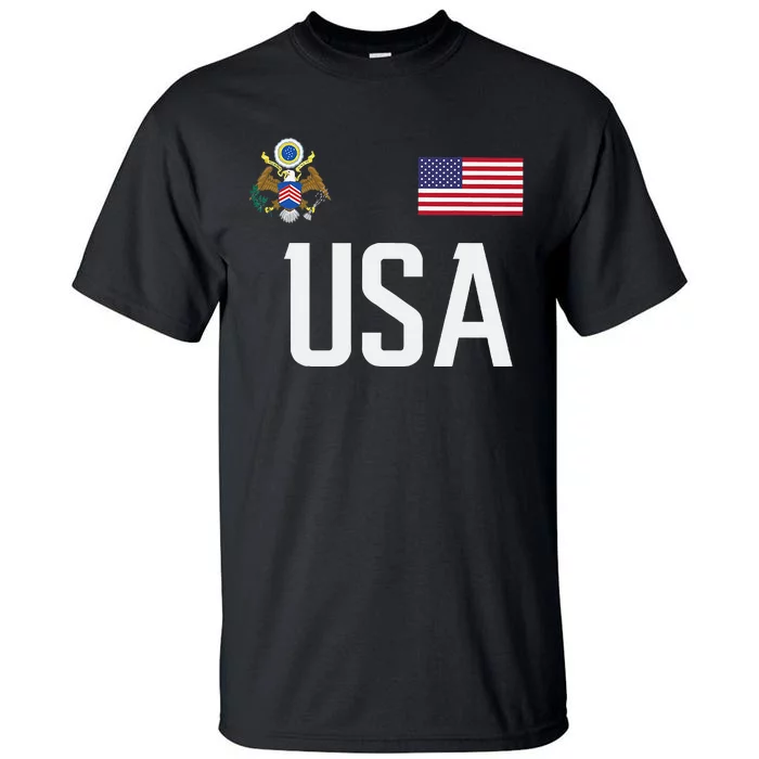 Usa America Flag Football Soccer Fan Tall T-Shirt