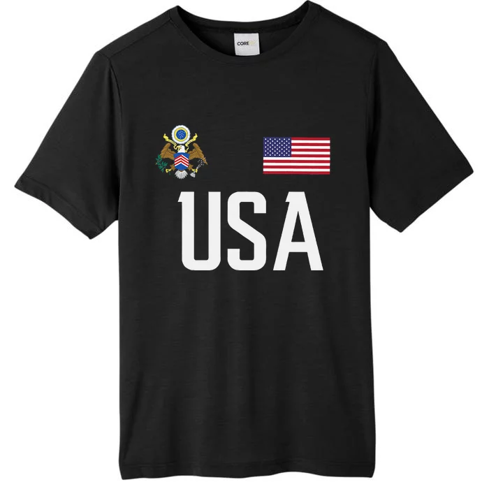 Usa America Flag Football Soccer Fan ChromaSoft Performance T-Shirt