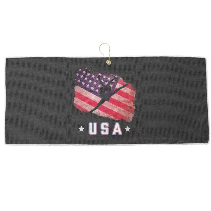 Usa American Flag Gymnastics Team Gymnast Usa Large Microfiber Waffle Golf Towel