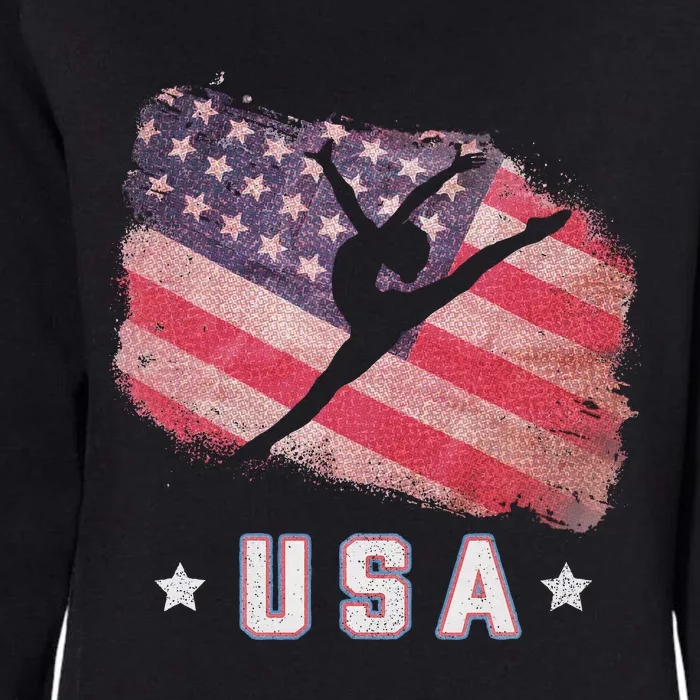 Usa American Flag Gymnastics Team Gymnast Usa Womens California Wash Sweatshirt