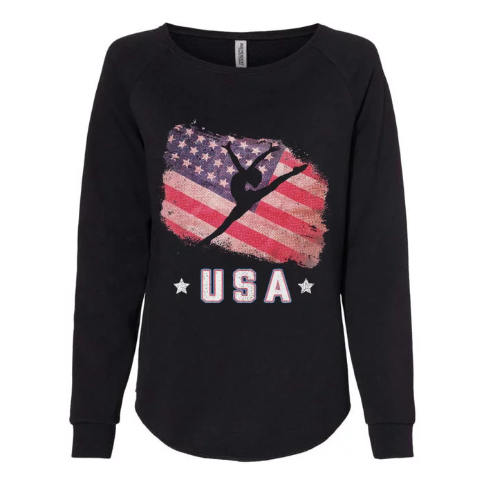 Usa American Flag Gymnastics Team Gymnast Usa Womens California Wash Sweatshirt