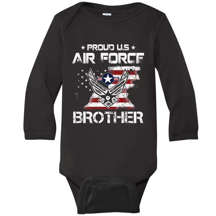 US Air Force Proud Brother Proud Air Force Brother Father Baby Long Sleeve Bodysuit