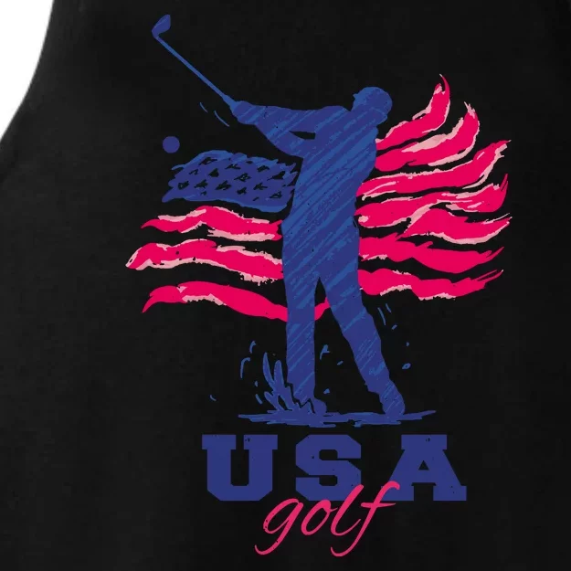 USA American Golf Player Ladies Tri-Blend Wicking Tank