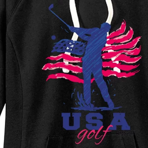 USA American Golf Player Women's Fleece Hoodie