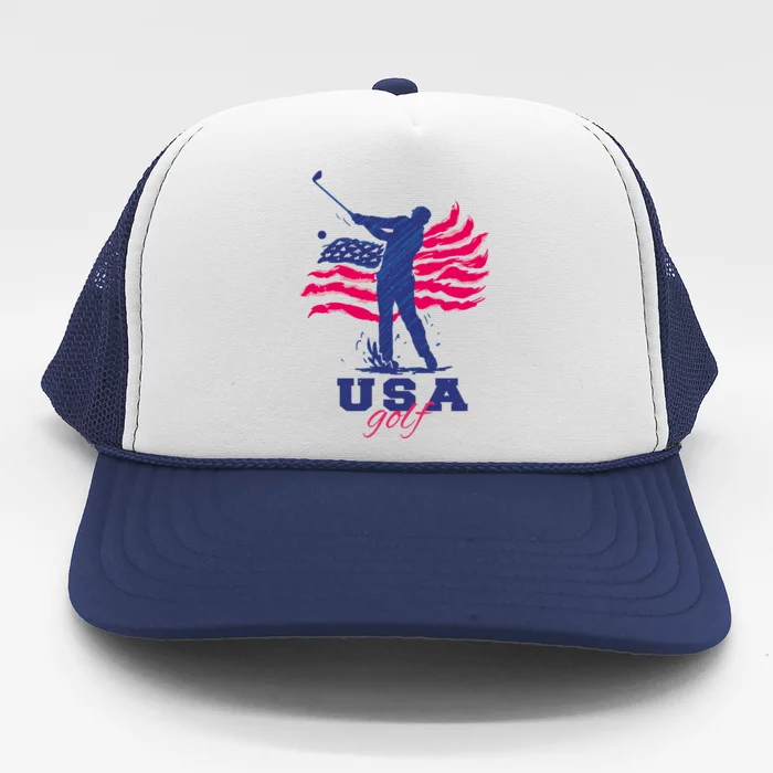 USA American Golf Player Trucker Hat