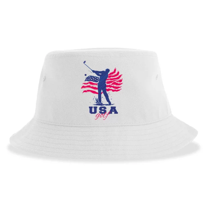 USA American Golf Player Sustainable Bucket Hat