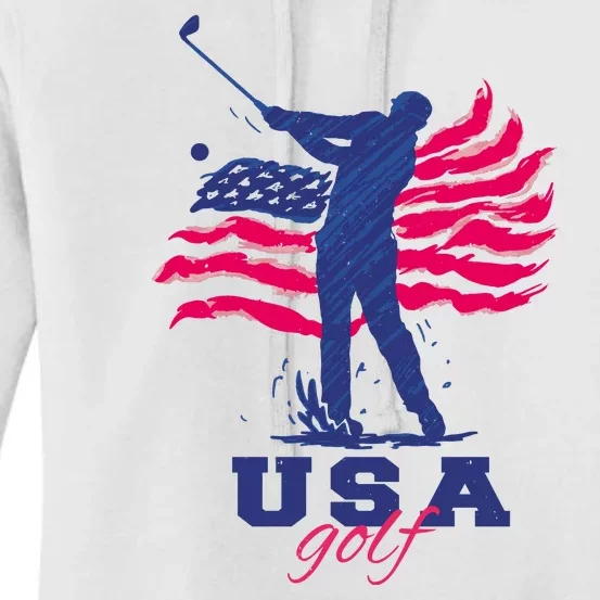 USA American Golf Player Women's Pullover Hoodie