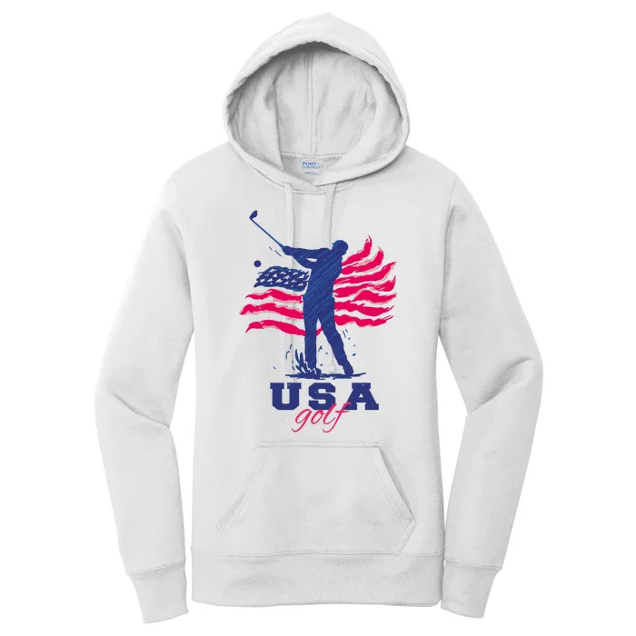 USA American Golf Player Women's Pullover Hoodie