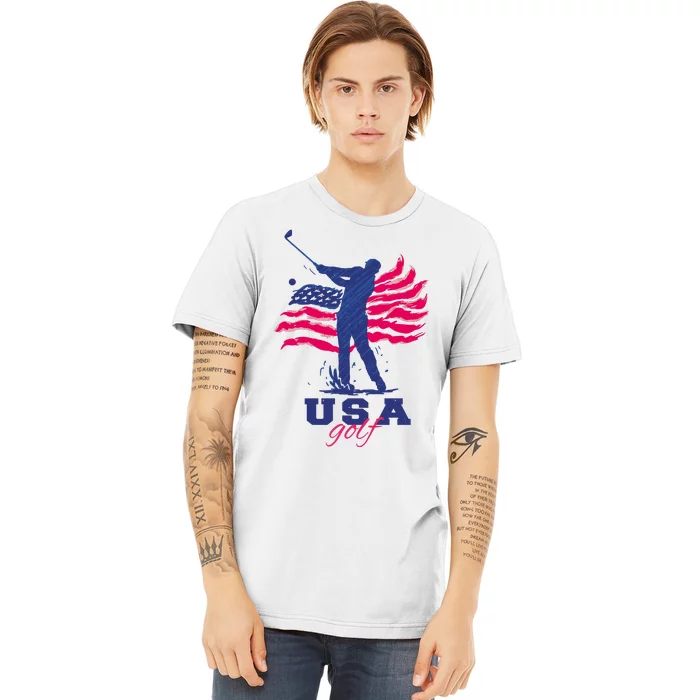 USA American Golf Player Premium T-Shirt