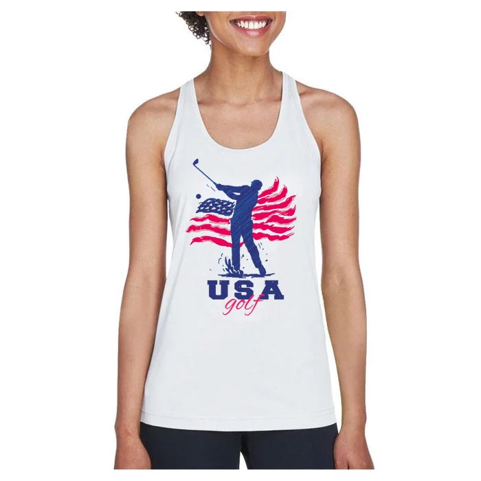 USA American Golf Player Women's Racerback Tank