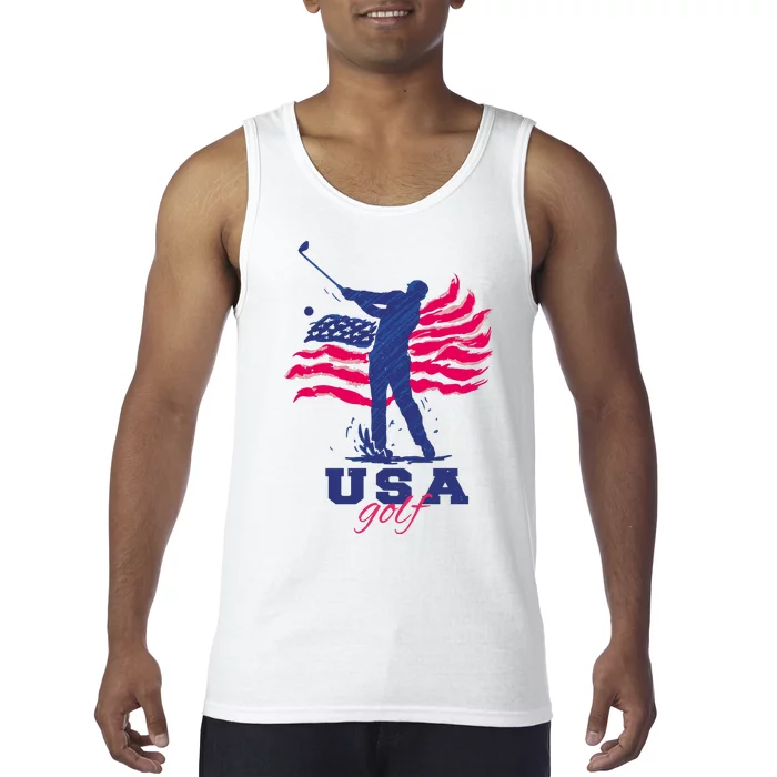 USA American Golf Player Tank Top