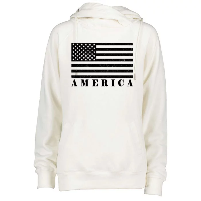 Usa America Gift Womens Funnel Neck Pullover Hood