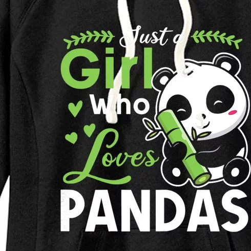 Ust A Girl Who Loves Pandas Cute Panda Women's Fleece Hoodie