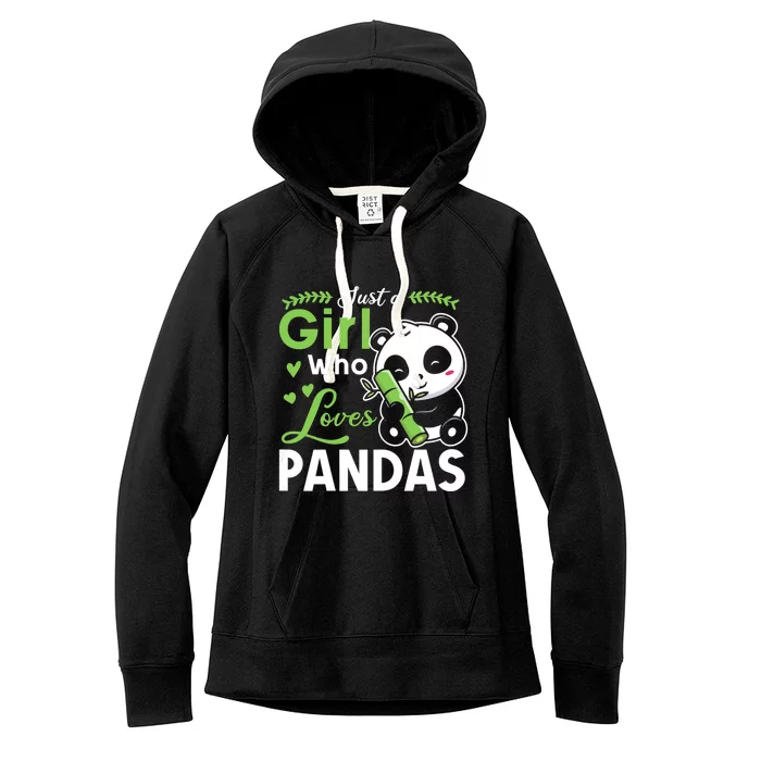 Ust A Girl Who Loves Pandas Cute Panda Women's Fleece Hoodie