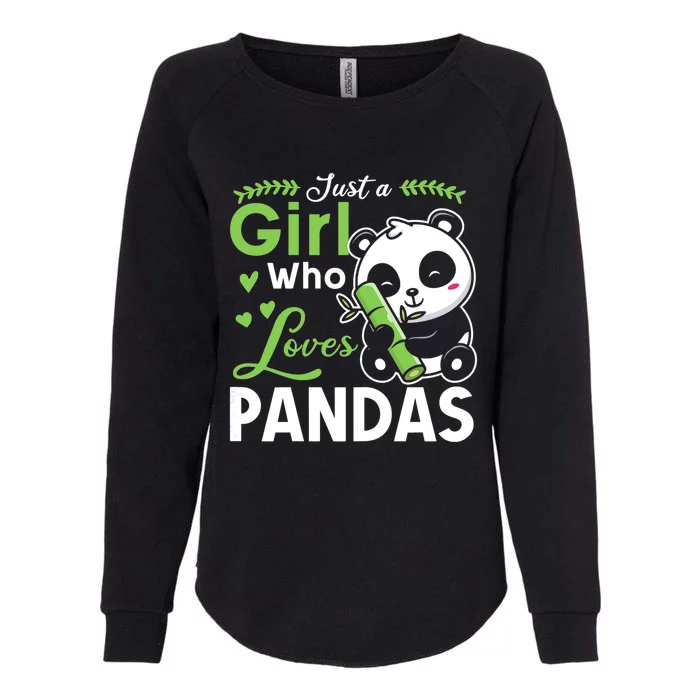 Ust A Girl Who Loves Pandas Cute Panda Womens California Wash Sweatshirt