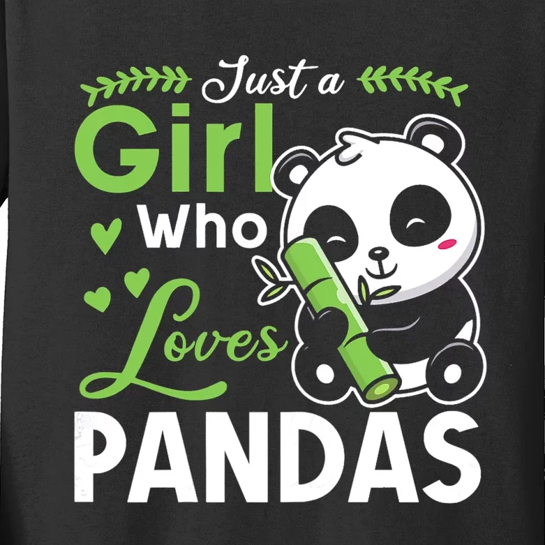 Ust A Girl Who Loves Pandas Cute Panda Kids Long Sleeve Shirt