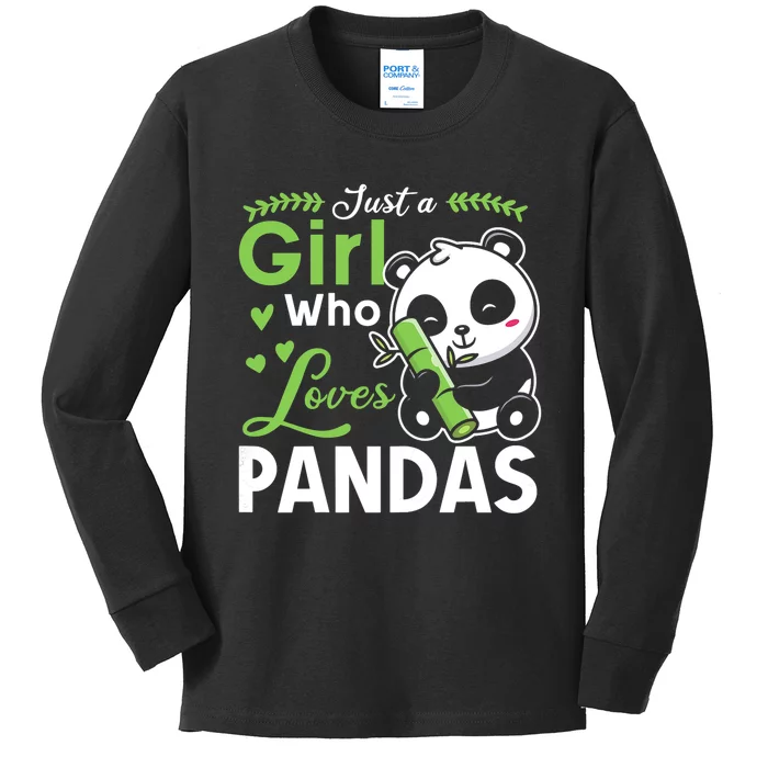 Ust A Girl Who Loves Pandas Cute Panda Kids Long Sleeve Shirt