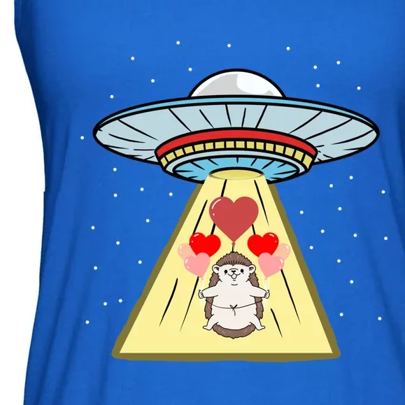 Ufo Abduction Hedgehog Valentines Day Great Gift Ladies Essential Flowy Tank