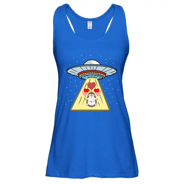 Ufo Abduction Hedgehog Valentines Day Great Gift Ladies Essential Flowy Tank