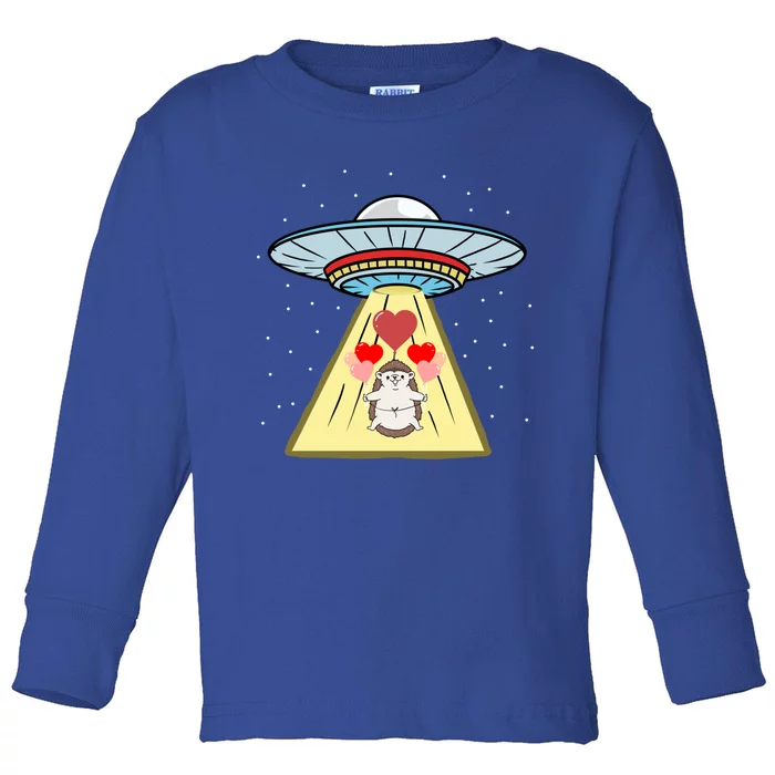 Ufo Abduction Hedgehog Valentines Day Great Gift Toddler Long Sleeve Shirt