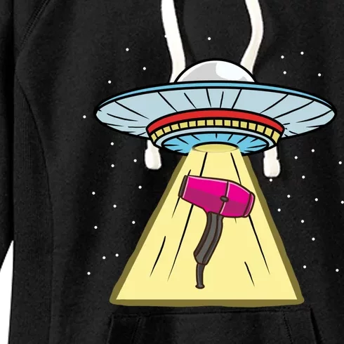 Ufo Abduction Hair Dryer Hairstylist Gift Women's Fleece Hoodie