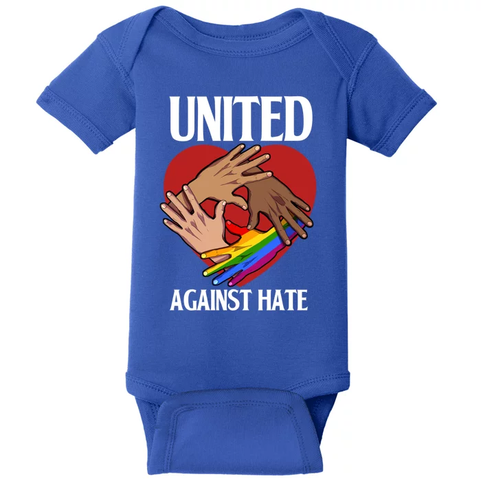 United Against Hate Lgbtq Pride Black Melanin Blm Equality Cool Gift Baby Bodysuit