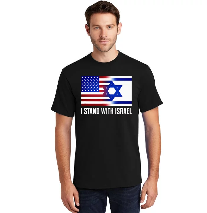 USA and Israel Flag Show Your Support Tall T-Shirt