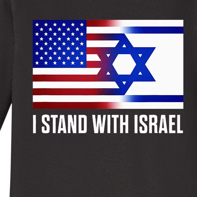 USA and Israel Flag Show Your Support Baby Long Sleeve Bodysuit