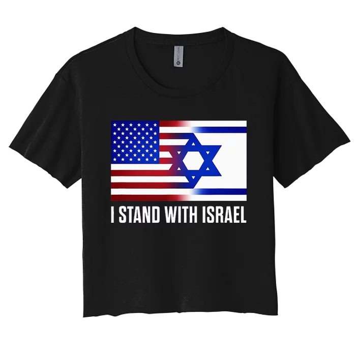 USA and Israel Flag Show Your Support Women's Crop Top Tee