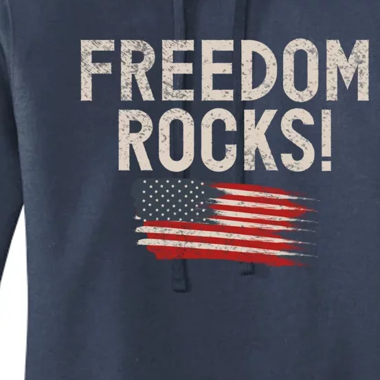 Usa America Independence Freedom Rocks Funny Gift Women's Pullover Hoodie