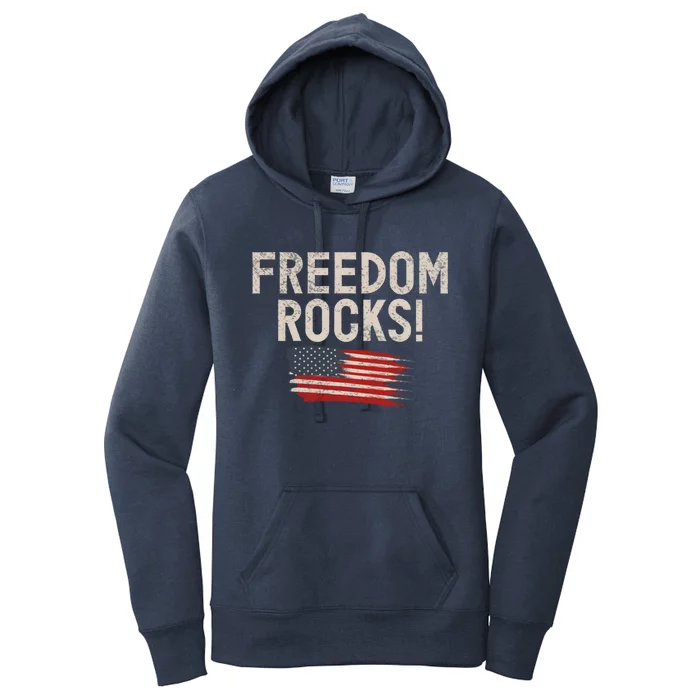 Usa America Independence Freedom Rocks Funny Gift Women's Pullover Hoodie