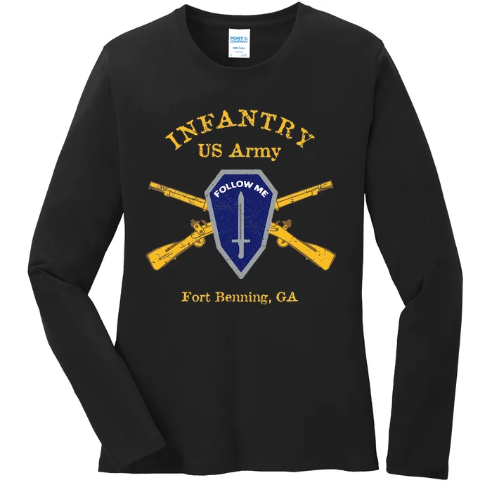 U.S A.R.M.Y Infantry Fort Benning Ga Ladies Long Sleeve Shirt