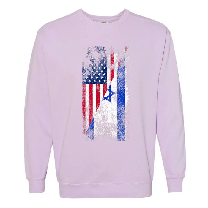 USA and Israel Flags Show Your Patriotism and Support Garment-Dyed Sweatshirt