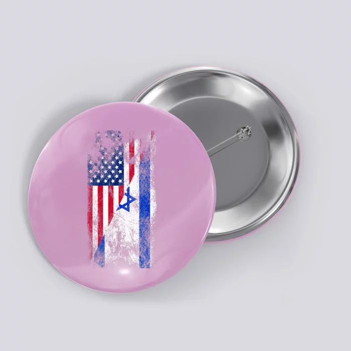 USA and Israel Flags Show Your Patriotism and Support Button