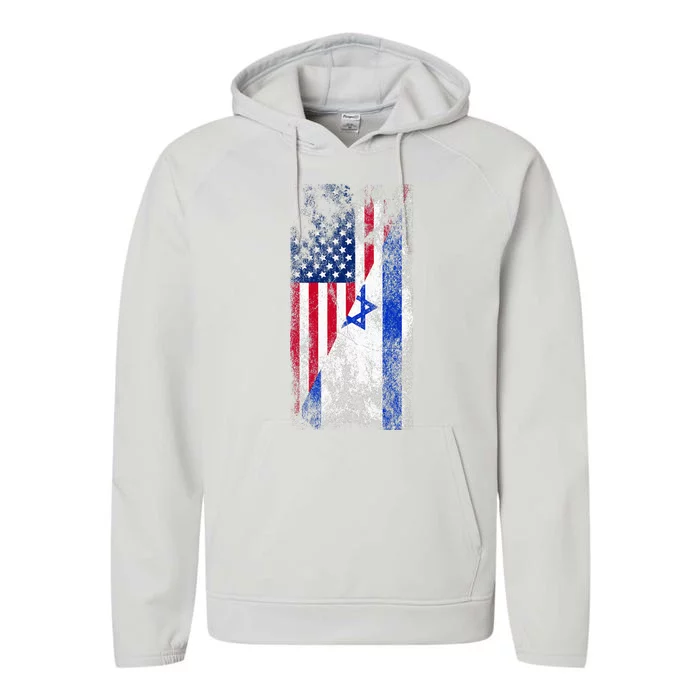 USA and Israel Flags Show Your Patriotism and Support Performance Fleece Hoodie