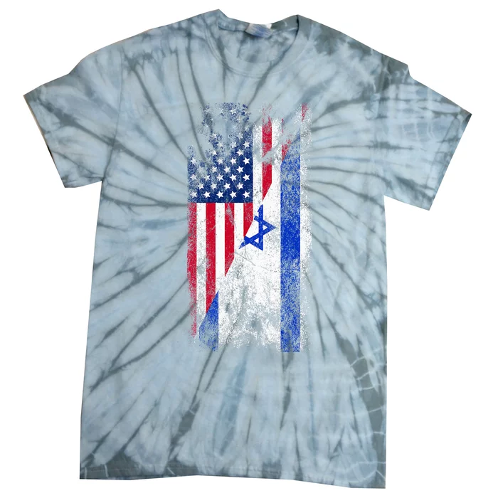 USA and Israel Flags Show Your Patriotism and Support Tie-Dye T-Shirt