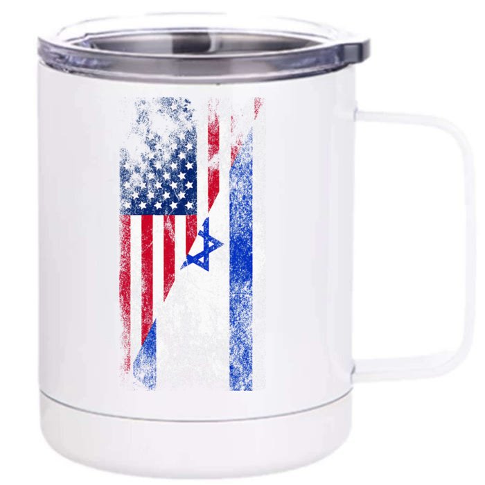 USA and Israel Flags Show Your Patriotism and Support Front & Back 12oz Stainless Steel Tumbler Cup