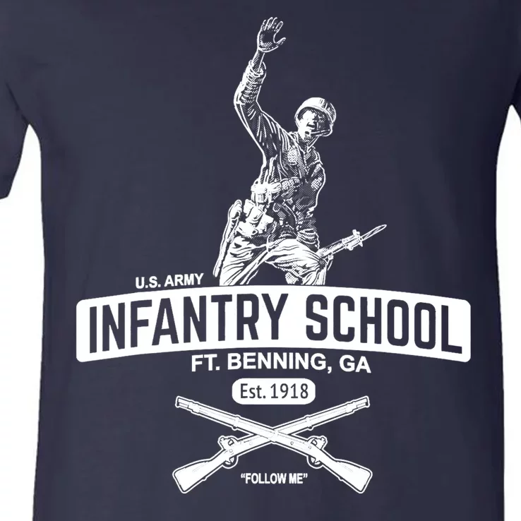 U.S Army Infantry School Fort Benning Ga Est 1918 V-Neck T-Shirt