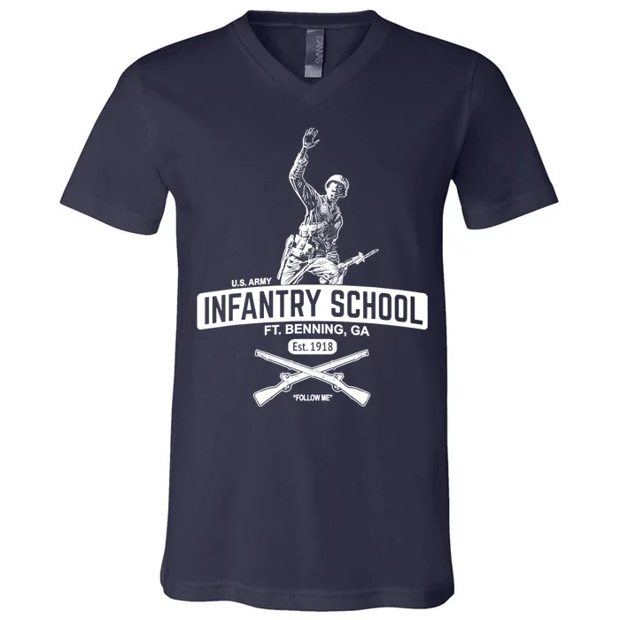 U.S Army Infantry School Fort Benning Ga Est 1918 V-Neck T-Shirt