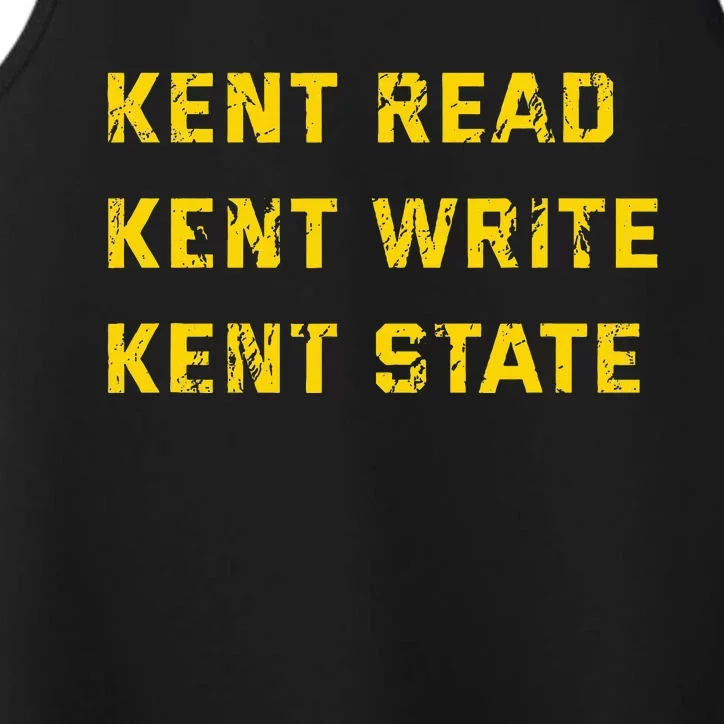 University Apparel Kent Read Kent Write Kent State Performance Tank