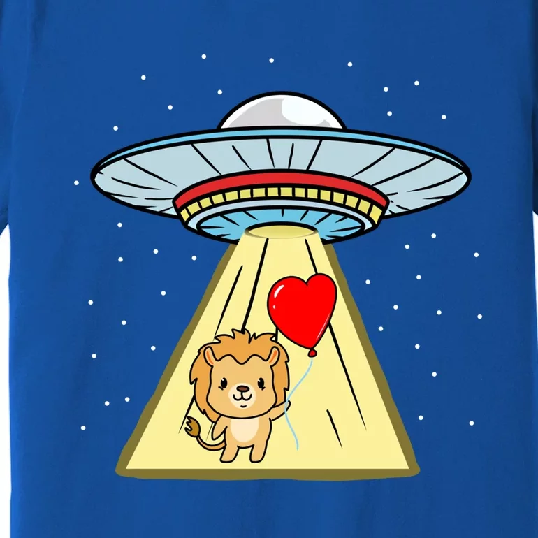 Ufo Abduction Lion Valentines Day Gift Premium T-Shirt