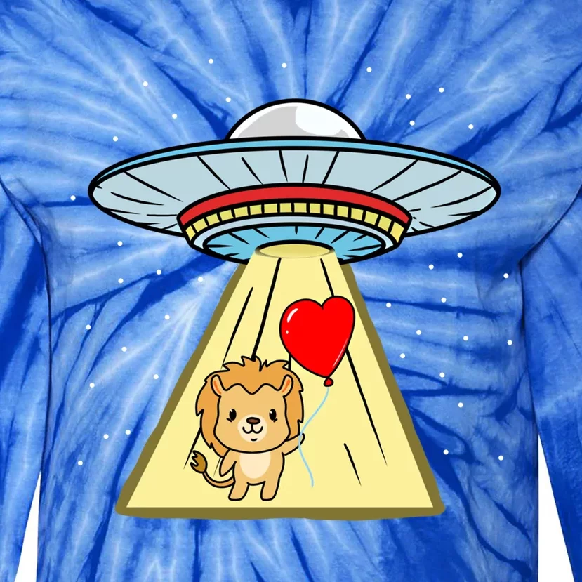 Ufo Abduction Lion Valentines Day Gift Tie-Dye Long Sleeve Shirt